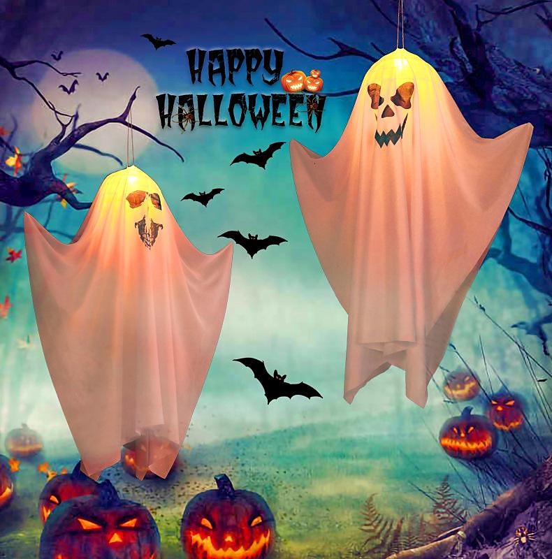 Halloween Lighted Ghost Horror Creepy Props Fabric Lantern Pumpkin Halloween Decoration Garden Patio Ghost Festival Decoration 4.5V IP42 2025 - $6.49 –P6