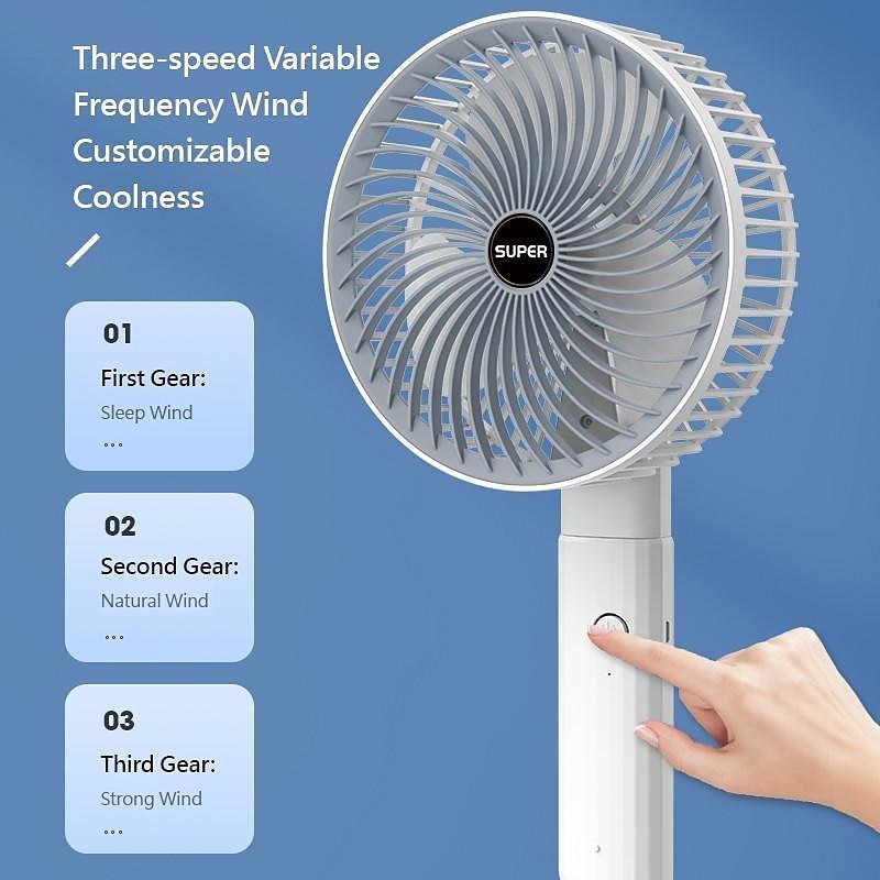Digitale Display Mini Ventilator – USB Oplaadbare Handheld Ventilator met 3-Snelheden 1200mAh Batterij Laag Geluid Luchtkoeler 2025 - $24.99 –P4