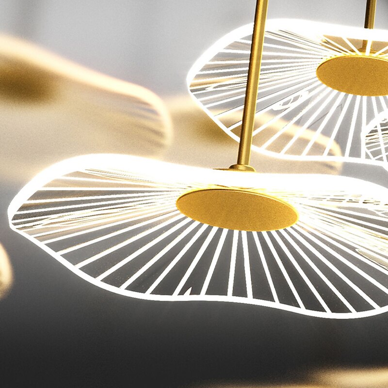lampada a sospensione a soffitto 3/4/5/6 testa moderna creativa foglia di loto ufficio reception lampadario luce lusso bar reception tavolo da pranzo illuminazione 110-240v del 2025 a $257.89 –P8