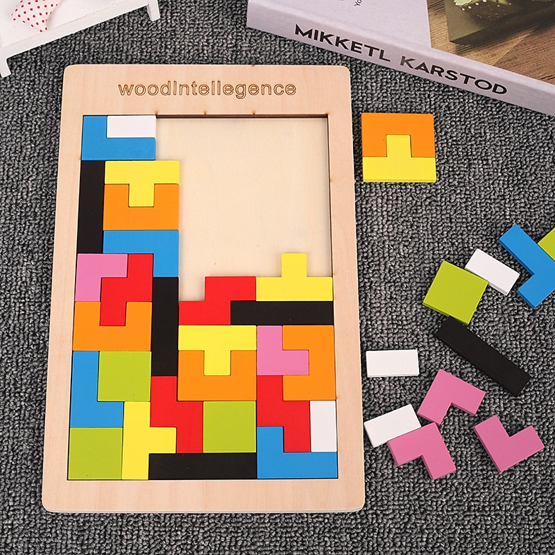színes 3D fakockák puzzle agytorna montessori oktatójáték gyerekeknek az intelligencia fejlesztésére & kreativitás 2025 - $20.99 –P6