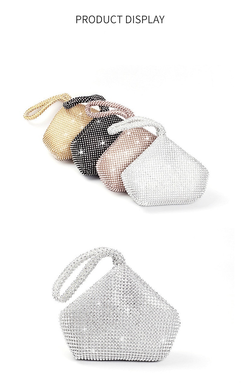 2026年 女性用ラインストーンリストレットイブニングバッグ - パーティー、結婚式、フォーマルなイベントに最適なキラキラ輝くクリスタルクラッチバッグ  コレクション – $18.99 –P11