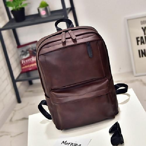 Sac à dos en similicuir noir pour homme avec poche avant zippée – Sac élégant et imperméable pour ordinateur portable, idéal pour le travail, l'université ou les déplacements quotidiens de 2025 ? $26.99 –P12