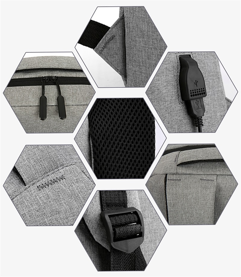 koulu kirjalaukku miesten reppu monikäyttöiset vedenpitävät laukut miehille yritys kannettava reppu usb-latausreppu nylon rento reppu 15,6 tuumaa 2025 - $20.99 –P10