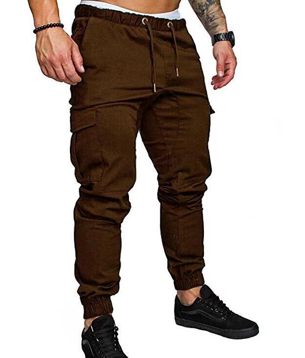 Men's Cargo Pants Cargo Trousers Casual Pants Drawstring Multi Pocket Solid Colored Full Length Daily Basic Casual Slim Black White Mid Waist Micro-elastic 2025 - $20.99 –P6