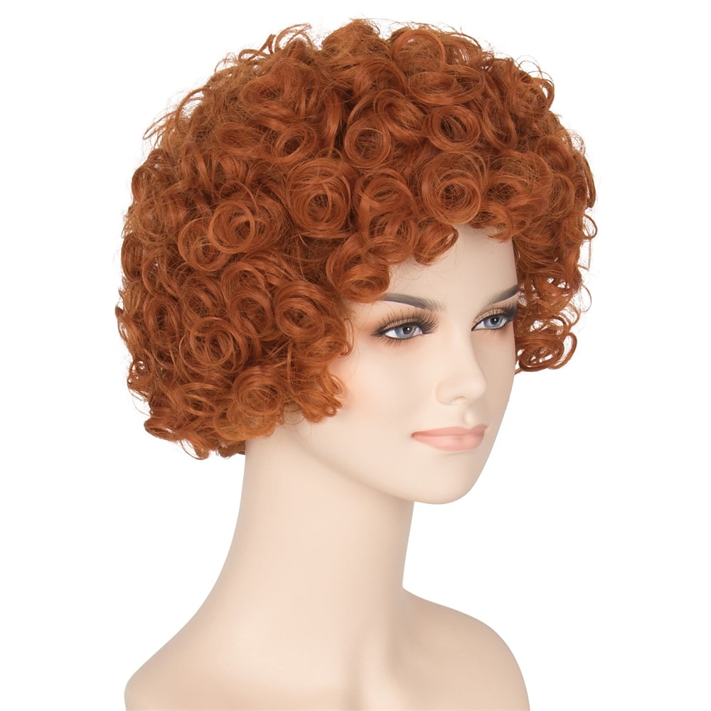 Perucă scurtă creț roșie-portocalie perucă de carnaval perucă de cosplay peruci de Halloween 2026 - $17.49 –P6