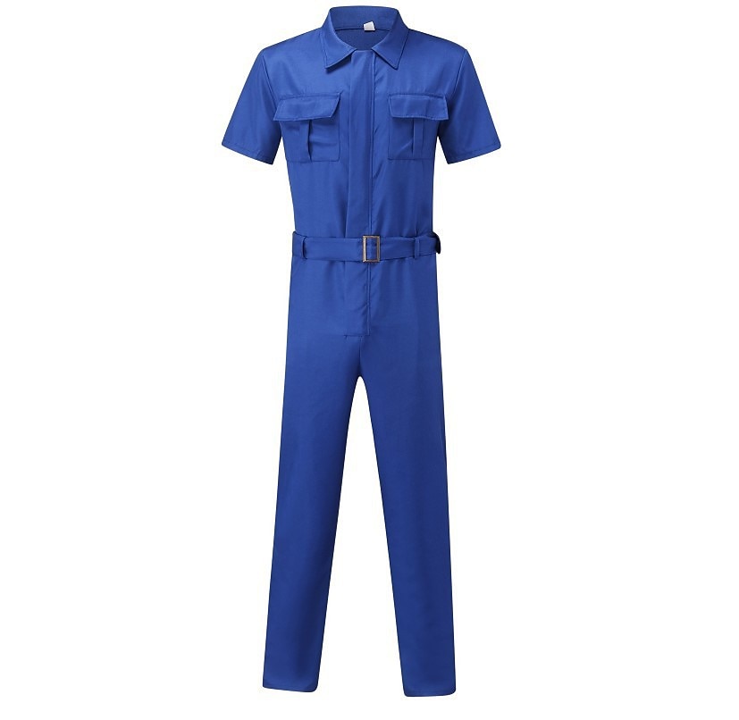 Men Short Sleeve Overalls Casual Basic Work Coverall Cargo Overalls Street  Wear Jumpsuit