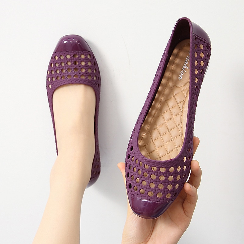 Zapatos planos azul marino calados sin cordones para mujer: zapatos ligeros y transpirables con plantilla acolchada para uso informal de verano y paseos por la playa. 2026 - $14.99 –P8