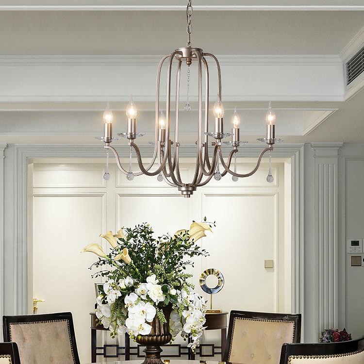 Chandelier for Dining Room Candle Style 6/9/12-Heads Modern Farmhouse Pendant Lighting,9-Light Brushed Candle Ceiling Hanging Fixture for Living Room Bedroom Coffee 110-240V 2025 - $558.79 –P3