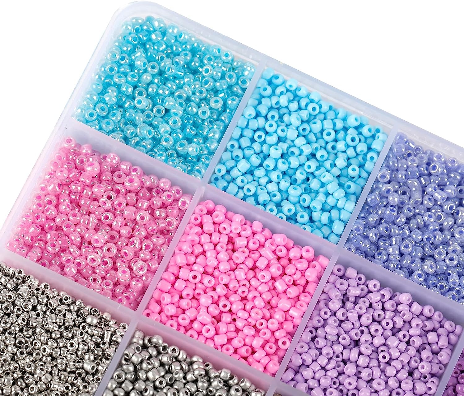 36000pcs perles de rocaille en verre 2mm perles 48 couleurs 12/0 petites perles de bracelets et 260 perles de lettre pour l'artisanat de fabrication de bijoux, kit de fabrication de bracelets de 2025 ? $26.99 –P14