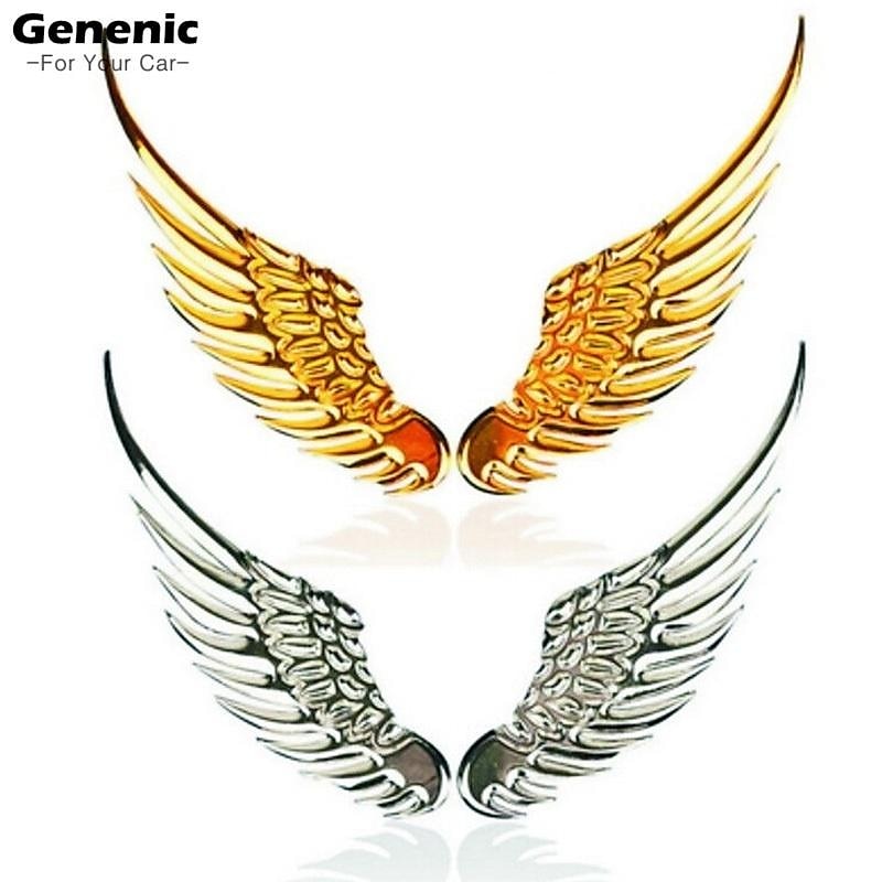 Cool 1Pair 3D Metal Angels Wings Car Auto Decoration Emblem Badge Decal  Logo Sticker