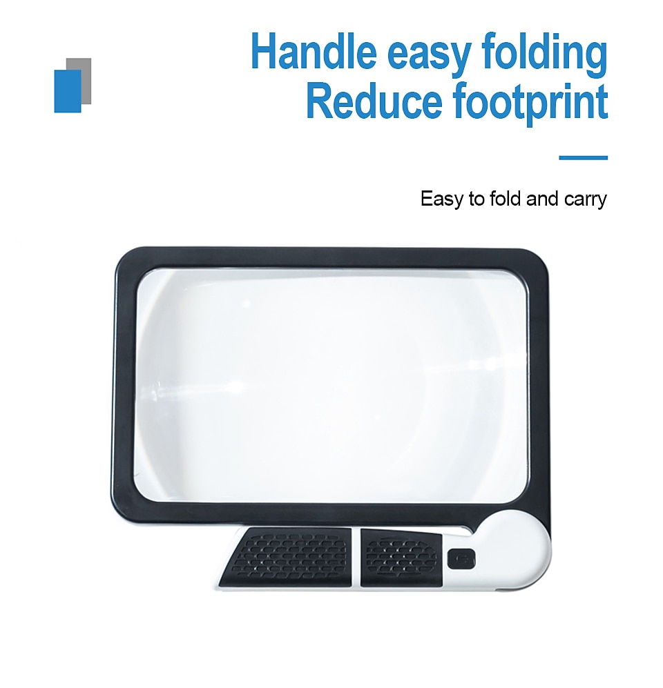 Full-Page 5X Magnifying Glass for Reading, Folding Lighted Magnifier with 48 LED Lights, Handheld Rectangular Lens for Seniors 2025 - $23.99 –P5