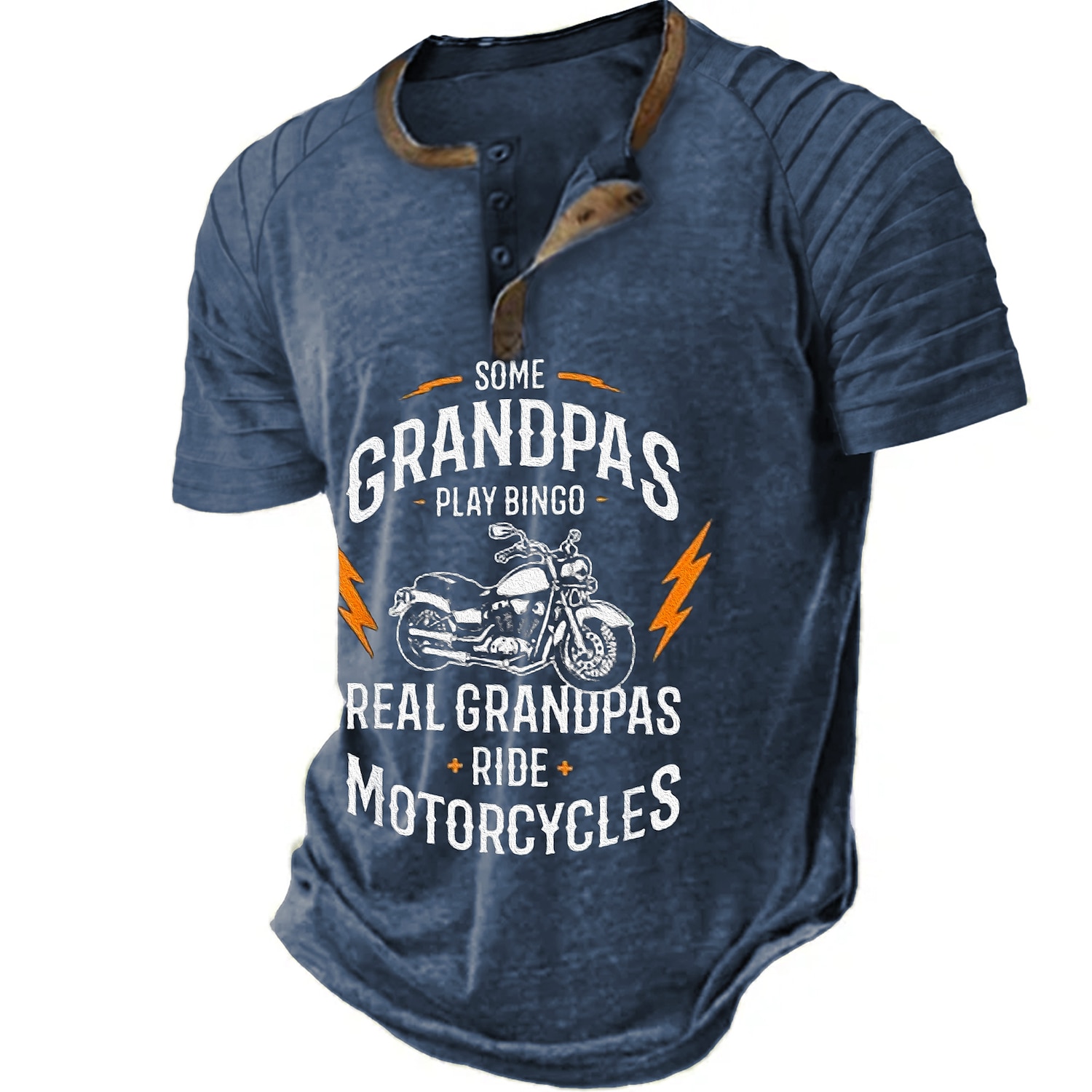 Papa Shirts Motorcycle Vintage Mens 3D Shirt For Birthday | Brown Summer Cotton | Henley Raglan Letter Graphic Prints Clothing Apparel Outdoor Daily Short Sleeve Patchwork Pleats Fashion 2025 - $20.99 –P6