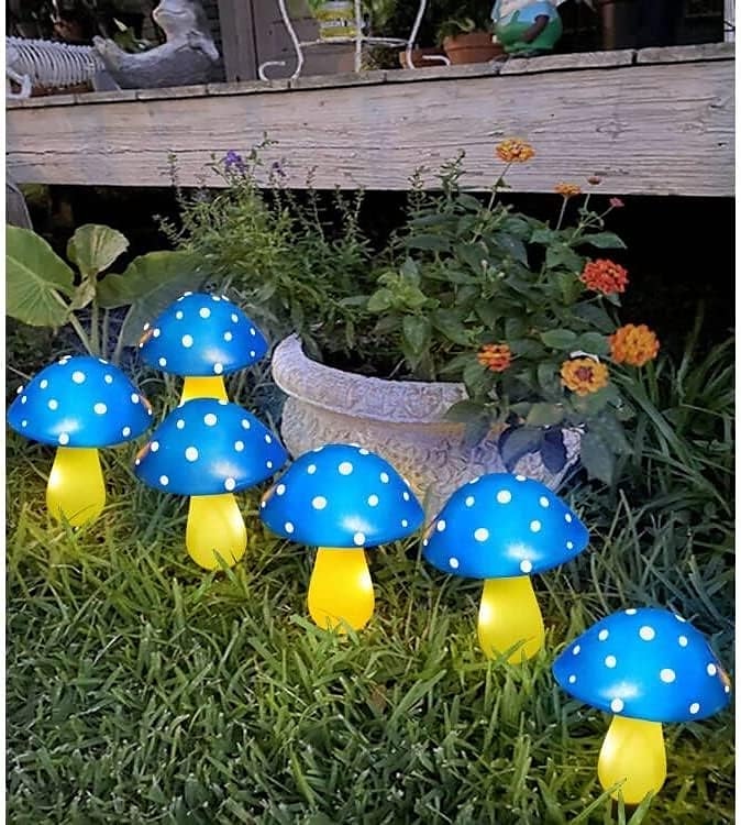 שמש חיצוני עמיד למים גן פטריות אורות 6led 8 מצבי תאורה גן דשא חצר וילה שביל פטיו נוף חג קישוט אור 2025 - $30.99 –P7