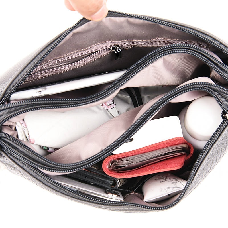 Mulheres Bolsa crossbody Bolsa de ombro Bolsa Hobo Couro PU Compras Diário Ziper Grande Capacidade Prova-de-Água Durável Côr Sólida Cobra Vermelho Vinho rei da terra Preto de 2025 por $26.99 -P8