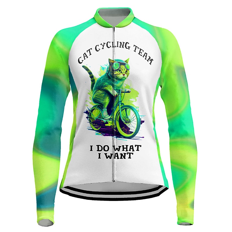 Dam Cykeltröja Grafisk Långärmad Cykel Tröja Överdelar med 3 bakfickor Bergscykling Vägcykling Snabb tork Reflexremsa Bakficka Fuktabsorberande sporter Violett Rosa Blå Kläder 2025 - $32.99 –P11