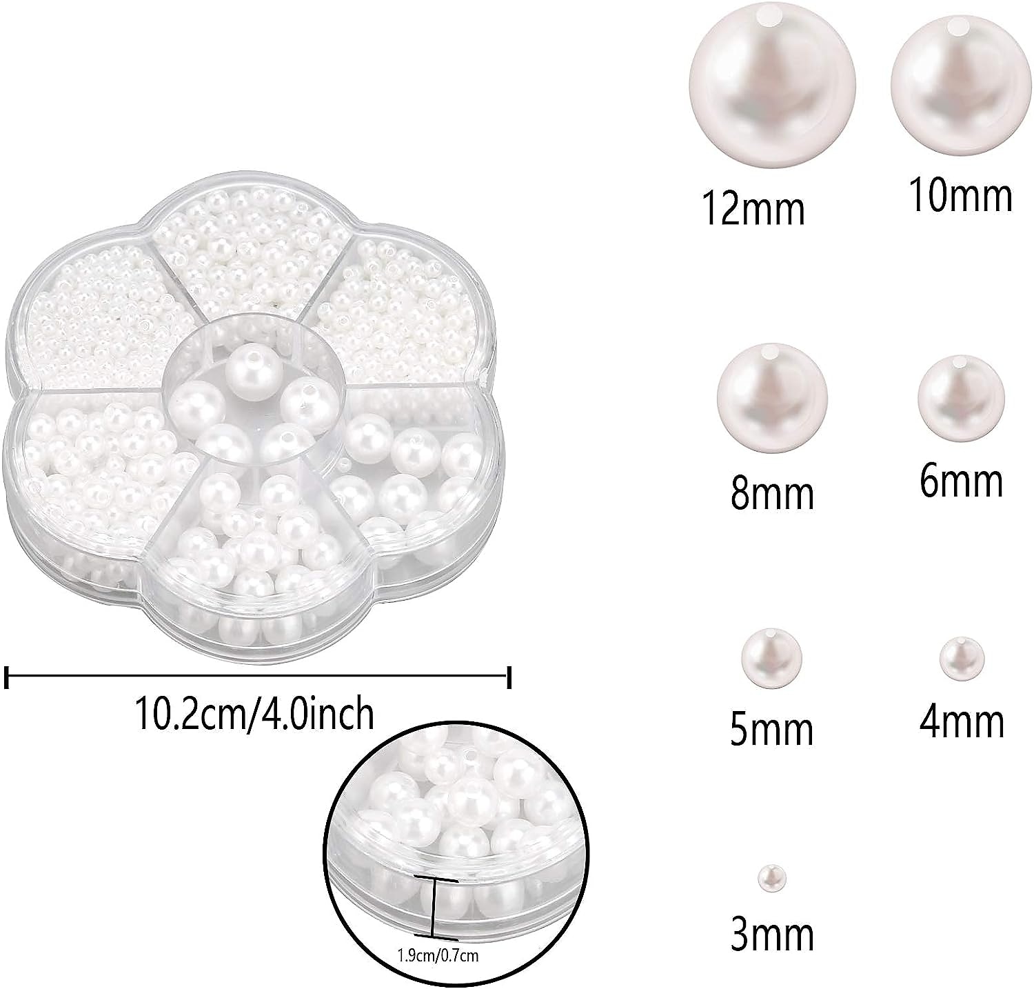 1150kpl mustia helmihelmiä korujen tekemiseen muoviset helmihelmet löysät pyöreät tekohelmihelmet, joissa on reikiä askarteluun korvakoru choker kaulakoru rannekorun valmistus 3/4/5/6/8/10/12mm 2025 - $9.49 –P5
