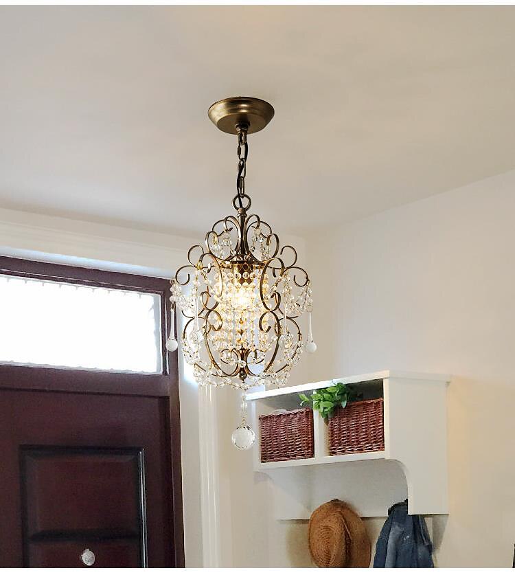 led lysekroner, pendellys loft rustikk enkelthode jern led krystall lysekrone metall soverom auditorium hengende lampe takbeslag lys belysning rustikk elegant gårdshus komp 110-240v 2025 - $257.89 –P3