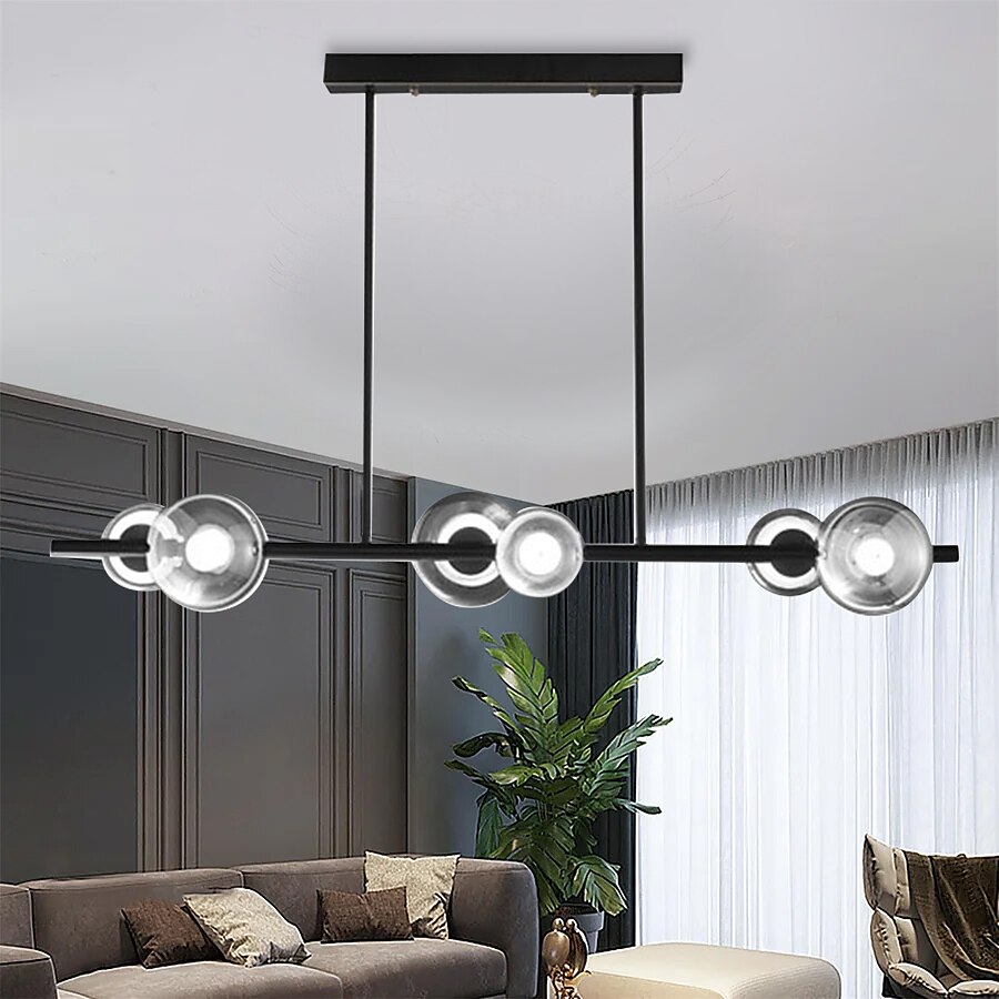 6-Light 100 cm Design a isola Plafoniere Rame Bicchiere Ottone Moderno 110-120V 220-240V del 2025 a $653.49 –P9