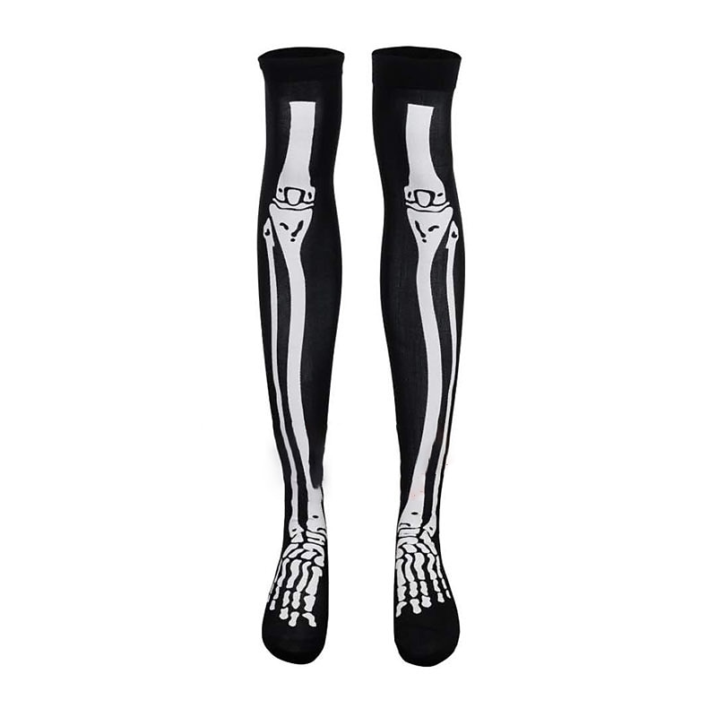 Teschio scheletro Halloween Calze e autoreggenti Oggetti di scena di Halloween Halloween Per donna Halloween martedì grasso Costumi di Halloween facili Vestirsi del 2025 a $12.49 –P9