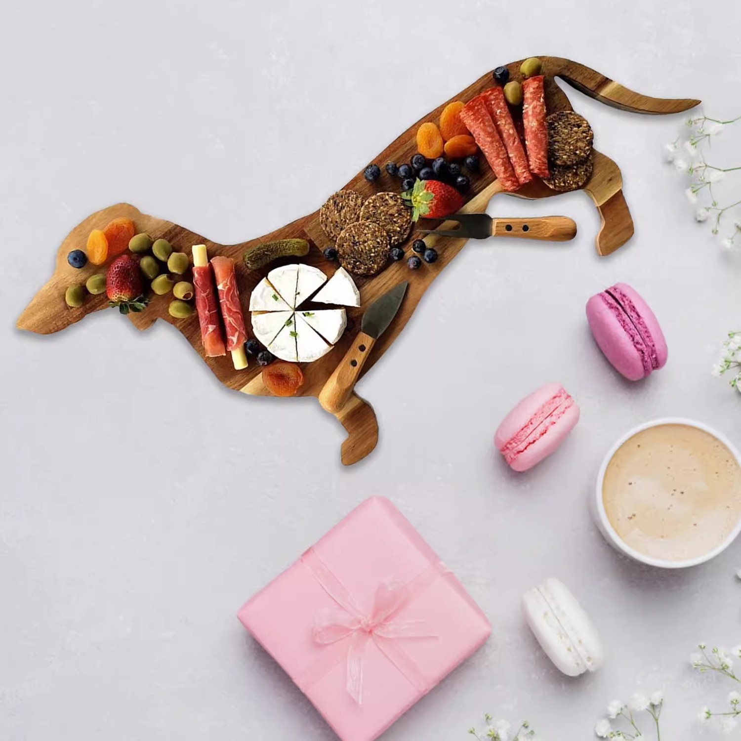 Dachshund Dog Dinner Plate Cute Christmas Dinner Plate, Wooden Plates Cutting Board Wooden Decorative Tray, Chopping Block for Fruit Platter, Dessert Plate for Holiday Party 2025 - $18.99 –P2