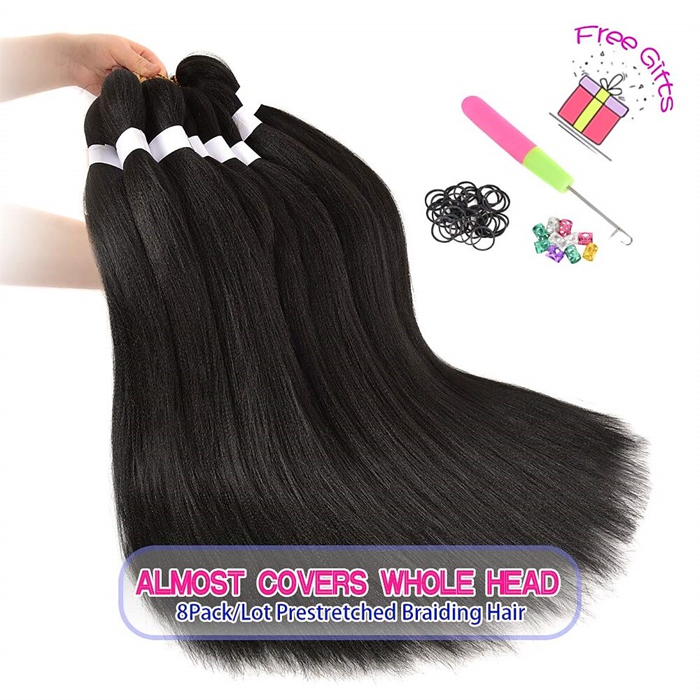 8 Pack Ombre Braiding Hair Pre Stretched - 26 100G/Pack Premium Kanekalon Pre Stretched Braiding Hair Extensions Professional Itch Free Hot Water Setting Perm Yaki Texture Prestretched Hair 2026 - $30.99 –P4