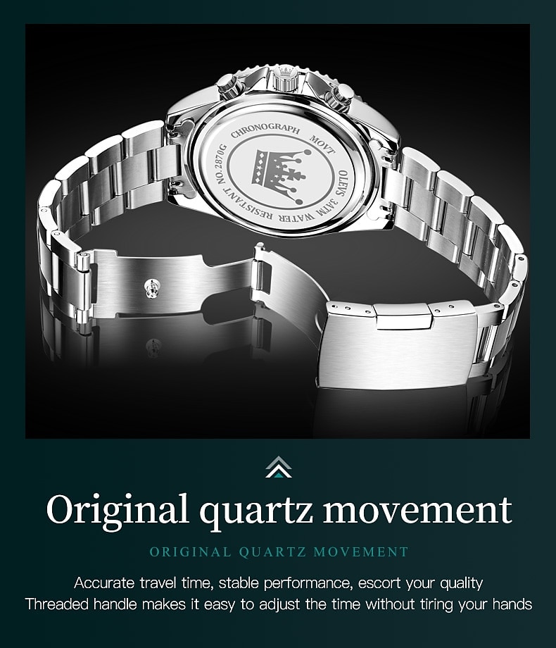 OLEVS Heren Quartz horloges Luxe Grote wijzerplaat Modieus Zakelijk Weergave maanfase Lichtgevend Kalender WATERDICHT Legering Horloge 2025 - $29.99 –P7
