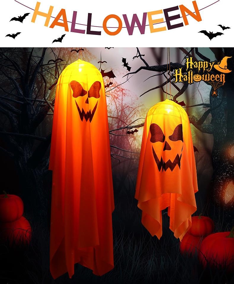 Halloween Lighted Ghost Horror Creepy Props Fabric Lantern Pumpkin Halloween Decoration Garden Patio Ghost Festival Decoration 4.5V IP42 2025 - $6.49 –P3