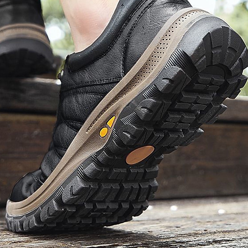 Men's Brown Faux Leather Casual Hiking Shoes with Non-Slip Sole for Outdoor and Travel 2025 - $42.99 –P2