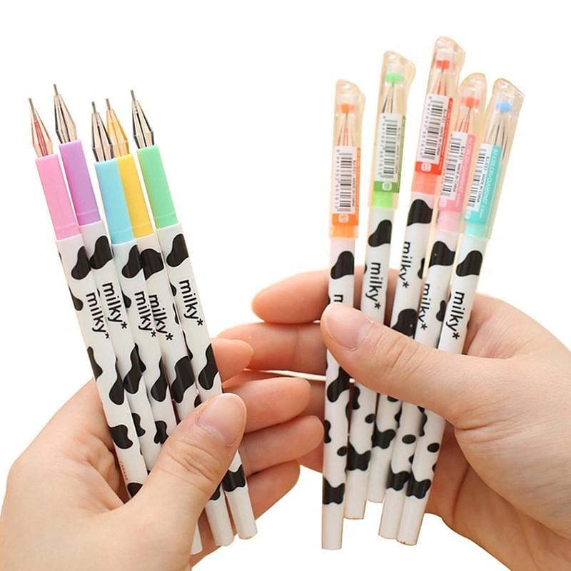 12 Stück/Set bunte, süße, milchige Kawaii-Kuh-Gelstifte für Geschenke im Büro, in der Schule, zu Hause, für Kinder, Freunde und Studenten, für den Schulanfang 2025 - $18.49 –P5