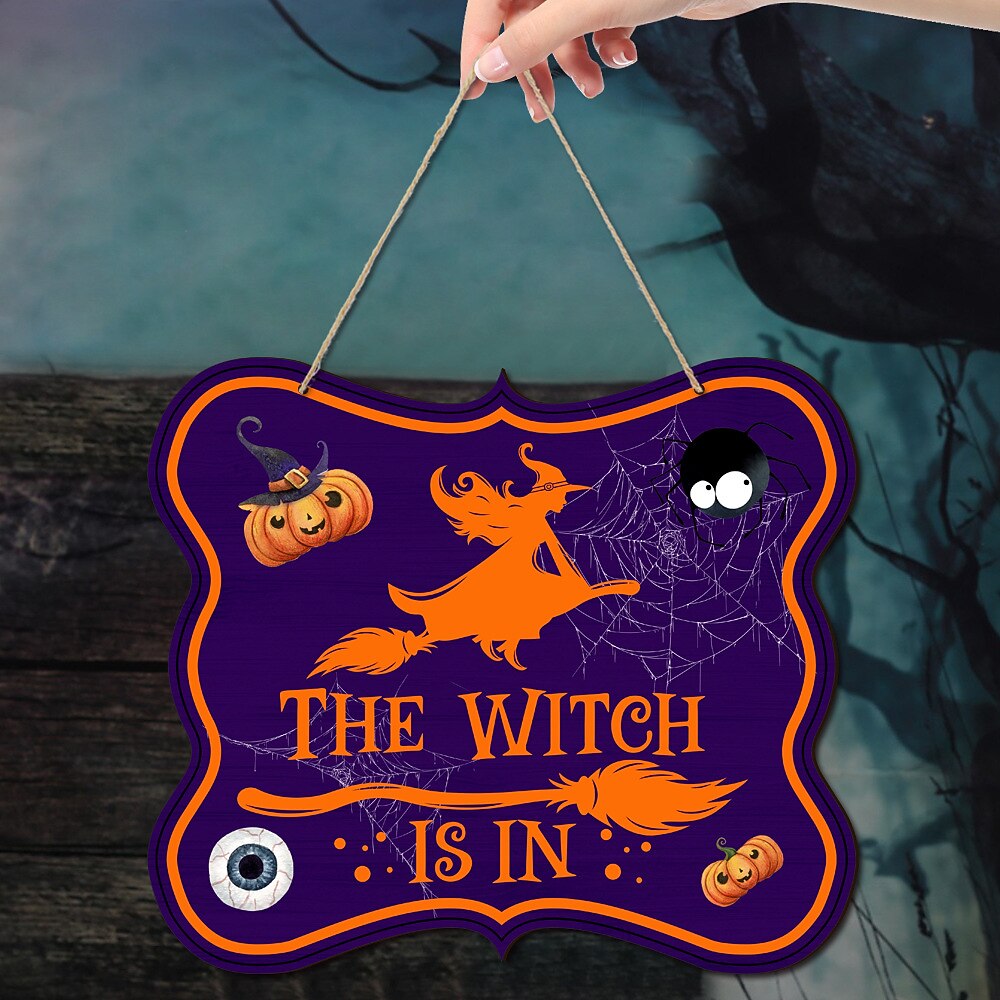 1pc halloween segno da parete in legno teschio targa in legno appeso decorazione per porta d'ingresso spaventoso portico decor appeso regalo per agriturismo home bar outdoor indoor room decor home decor del 2025 a $7.99 –P15
