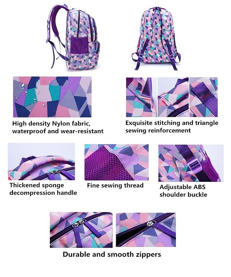 School Backpack Bookbag Multicolor for Student Boys Girls Multi-function Wear-Resistant Large Capacity Nylon School Bag Back Pack Satchel 21.5 inch 2026 - $33.99 –P8