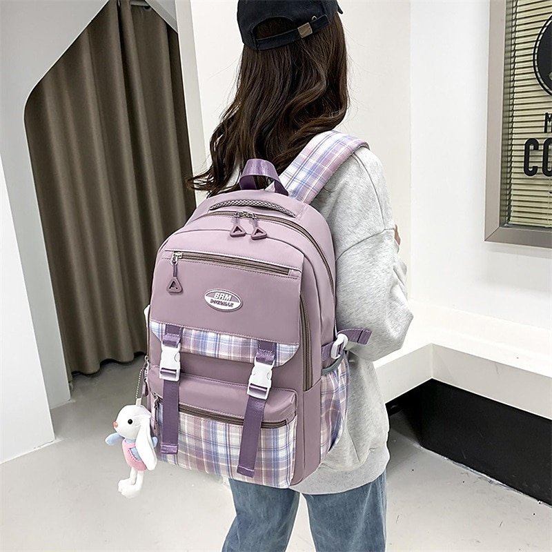 školní batoh bookbag kreslená mřížka pro studenty chlapce dívky multifunkční voděodolná velkokapacitní oxfordská tkanina školní taška batoh brašna 21,19 palce, dárek do školy 2025 - $36.99 –P7