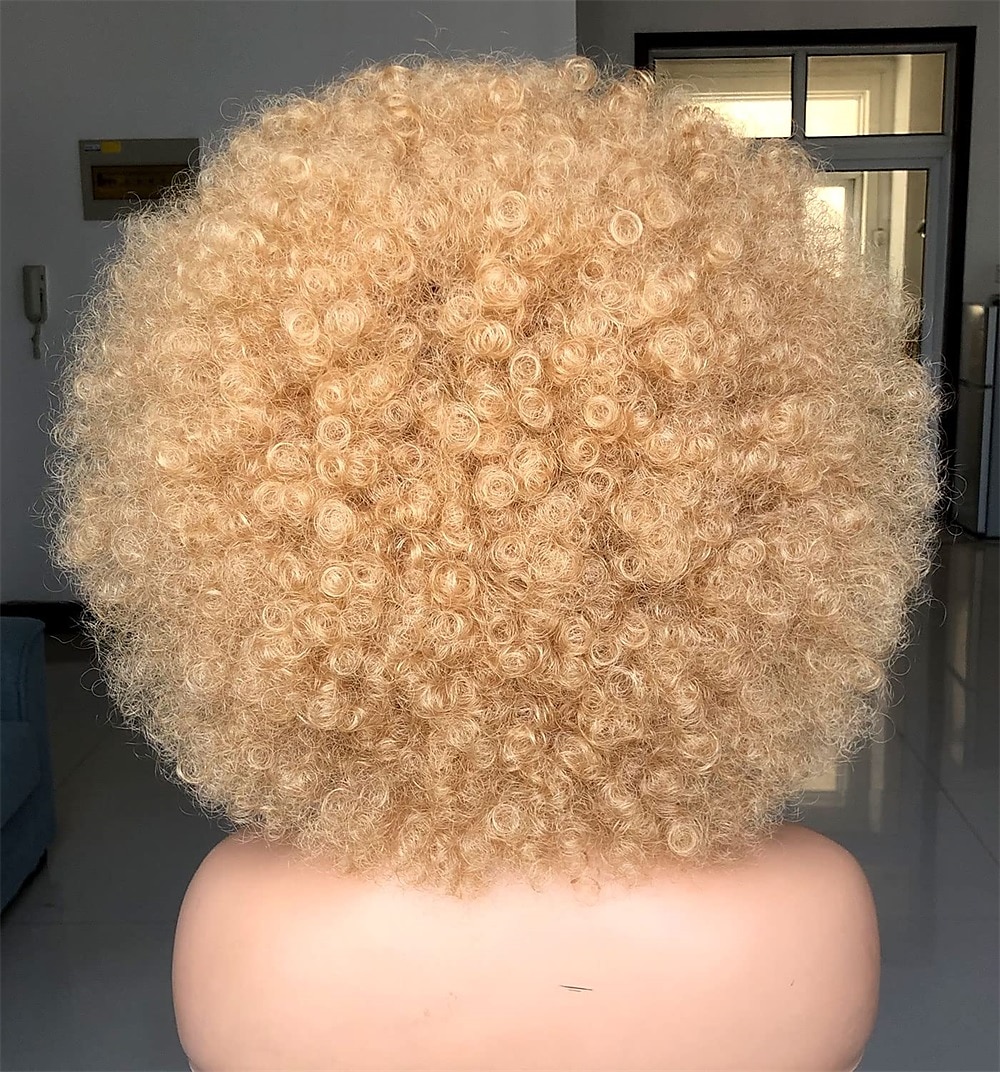 krátká afro paruka s ofinou pro černé ženy afro výstřední kudrnatá paruka 70. léta prémiová syntetická velká afro paruka karnevalová cosplay party paruka 2025 - $22.99 –P12