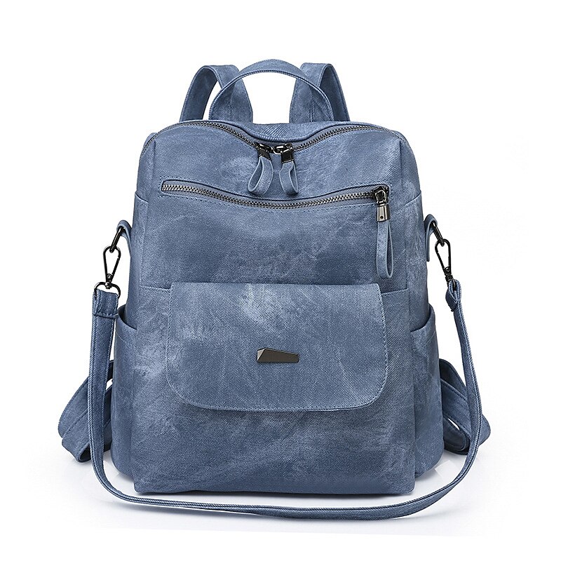 Dames rugzak Schooltas rugzak School Dagelijks Effen Kleur PU-nahka Grote capaciteit waterdicht Duurzaam Rits karamelkleur Zwart Blozend Roze 2025 - $46.99 –P13