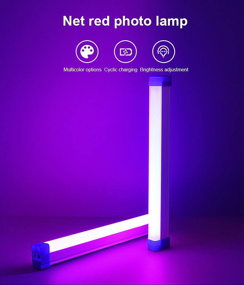 32/52 см полоса атмосферный свет usb перезаряжаемый светодиодный ночник украшение для спальни светло-голубой светло-фиолетовый свет прямая трансляция атмосферный свет фоновый свет 2026 - $9.99 –P2