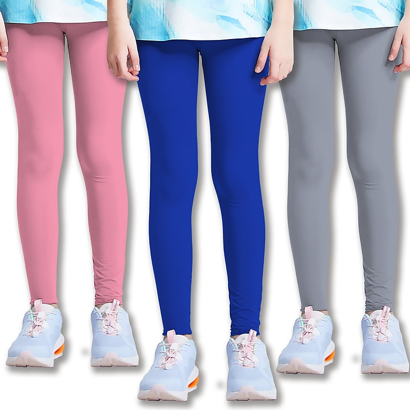 Girls' 3D Solid Colored Pants Leggings Fall Winter Active Cute Tights Kids 3-12 Years Outdoor Vacation Street Regular Fit 2025 - $10.49 –P2