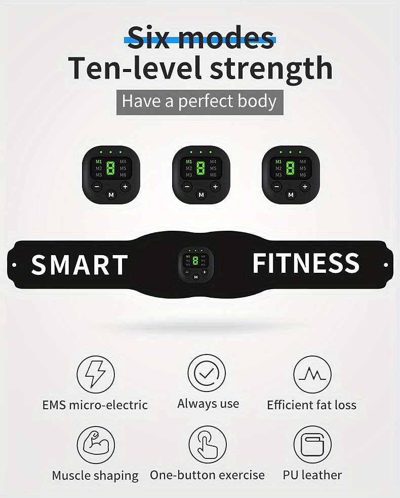 1 Set Abdominal Muscle Stimulator Muscle Toner Portable Electric EMS Muscle Trainer Intelligent Wireless Fitness Device For Men And Women Abdominal Home Office Exercise Abdominal Muscle Exerciser 2026 - $25.99 –P2