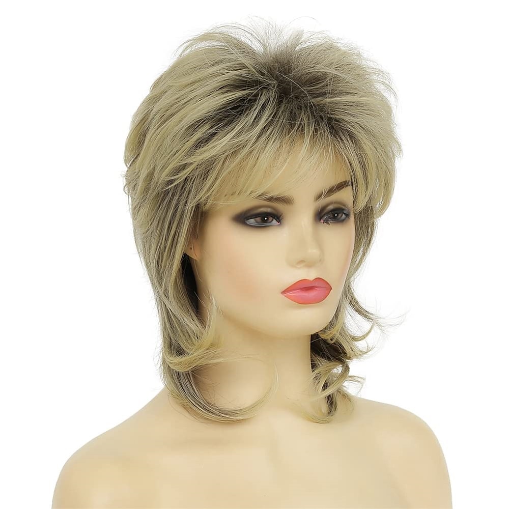 parrucca bionda mullet dai cloud per donna parrucca a strati ispida lunga fino alle spalle parrucche anni '70 e '80 parrucche cosplay parrucche per capelli giornalieri parrucca di carnevale del 2025 a $22.99 –P3