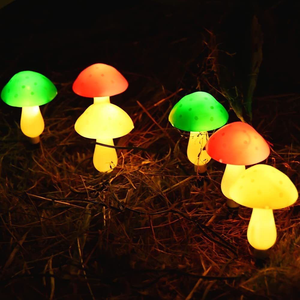 שמש חיצוני עמיד למים גן פטריות אורות 6led 8 מצבי תאורה גן דשא חצר וילה שביל פטיו נוף חג קישוט אור 2025 - $30.99 –P11