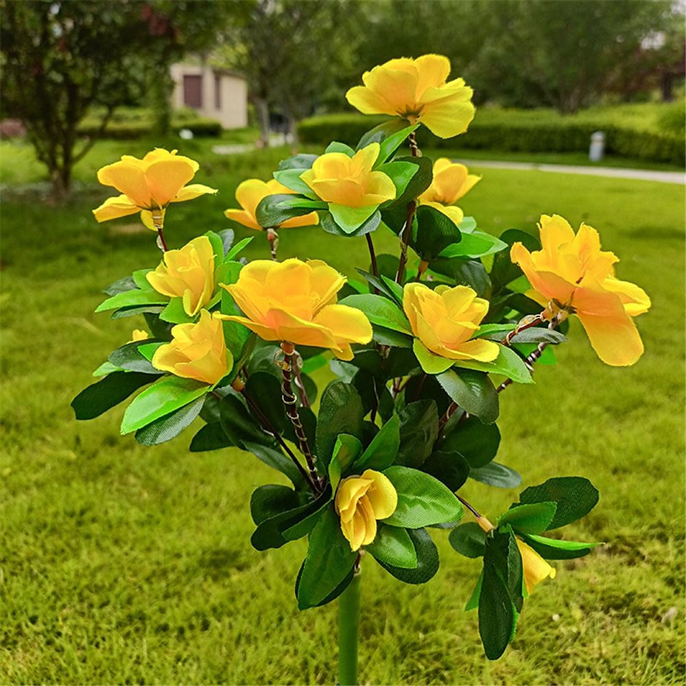LED Solar Flower Lights Rhododendron Outdoor Simulated Flower Lamp LED Artificial Flower Floor Insertion Lamp  Garden and Courtyard Decorative Lights Holiday Party Decorative Lights 2025 - $24.99 –P6