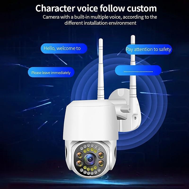 Five Lens HD 1080P/720P Wireless Speed Dome PTZ WiFi IP Camera Two-way Intercom Full Color Night Vision Motion Detection 5G Dual-band IP66 Waterproof Indoor and Outdoor Surveillance Camera 2025 - $68.99 –P2