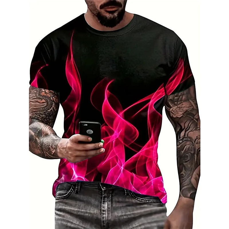 Per uomo Pop art Fiamma maglietta Manica corta maglietta Stampa 3D Girocollo Camicia Vintage Di tendenza Originale Esterno Giornaliero Sport Giallo Blu Rosso Primavera estate Abbigliamento S M L XL del 2025 a $17.99 –P6
