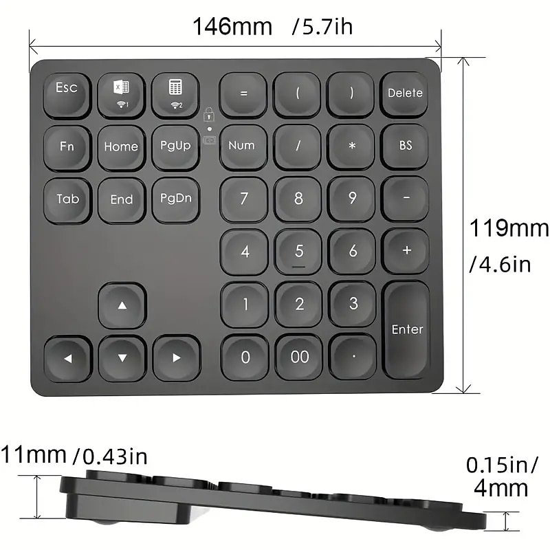 2025年 36 キー bt テンキーワイヤレス充電式テンキーキーボード超薄型数字キーボード ipad ラップトップ用  コレクション – $27.99 –P8