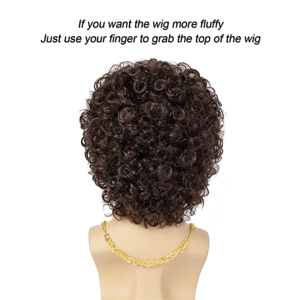 Disco Wig70'S Costumes Wig Afro Wig Men Short Curly Natural Fluffy Synthetic hair Wig for Carnival Disco Party(Only Wigs) Halloween Wigs 2025 - $19.49 –P7