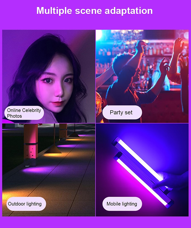 32/52 см полоса атмосферный свет usb перезаряжаемый светодиодный ночник украшение для спальни светло-голубой светло-фиолетовый свет прямая трансляция атмосферный свет фоновый свет 2026 - $9.99 –P5