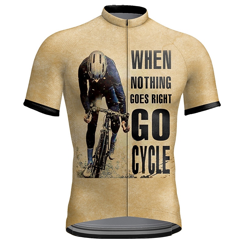 Voor heren Wielrenshirt Grafisch Letter en nummer Korte mouw Fietsen Shirt Kleding Bovenlichaam met 3 achterzakken Bergracen Wegwielrennen Sneldrogend Reflecterende strips Achterzak Vochtregelerend 2026 - $30.99 –P7