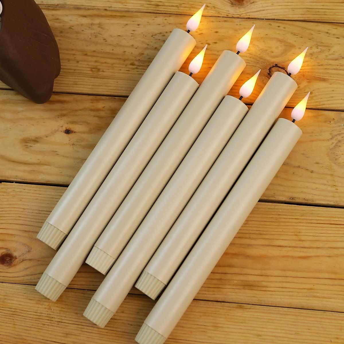 2025年 6個 LEDテーパーキャンドル炎 LED電子キャンドル温かい黄色の光 吸盤付きクリスマスホリデーお正月窓暖炉装飾 ハロウィン用  コレクション – $31.99 –P4