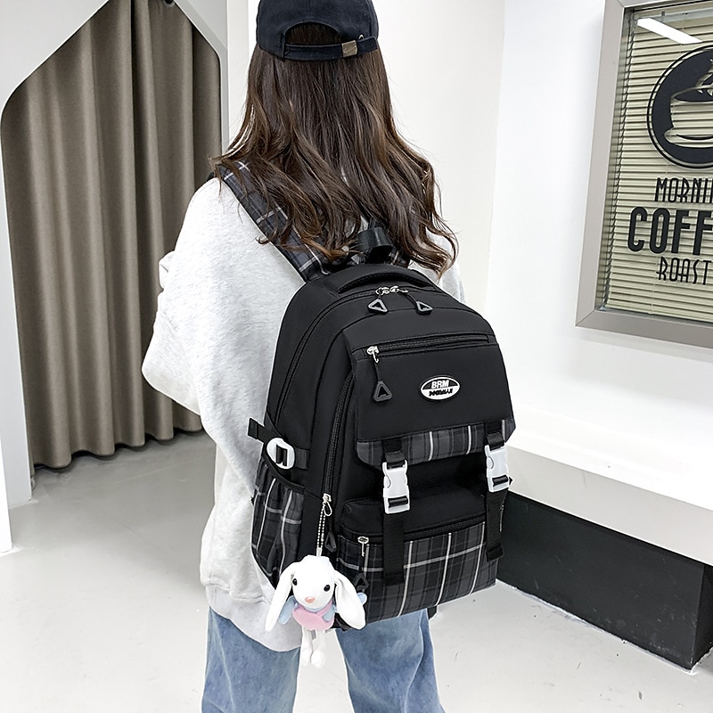 školní batoh bookbag kreslená mřížka pro studenty chlapce dívky multifunkční voděodolná velkokapacitní oxfordská tkanina školní taška batoh brašna 21,19 palce, dárek do školy 2025 - $36.99 –P14