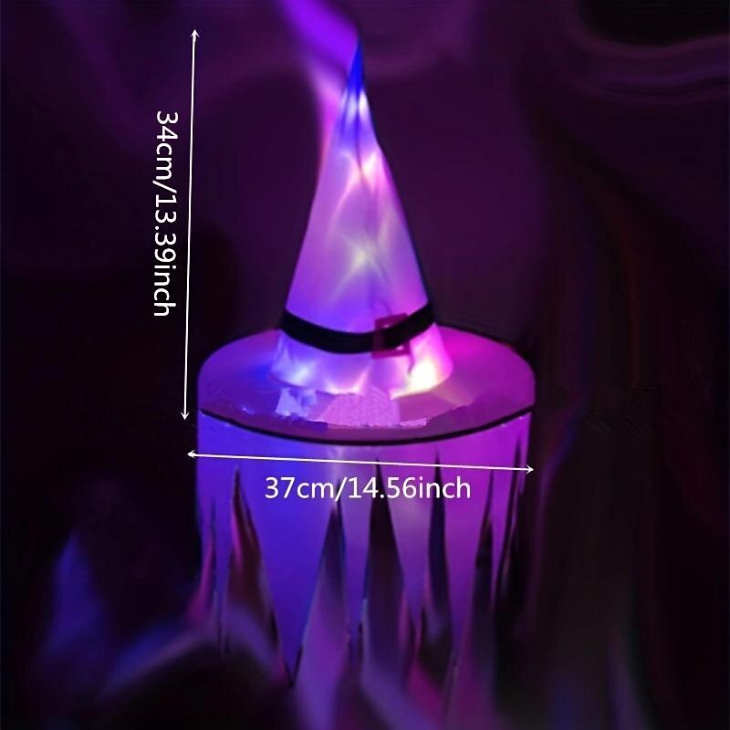 glødende halloween ferie led lys lue kan brukes på hodet eller som et anheng heks lue hage hotell bryllup glød i mørket dekorasjon halloween morsomme vanskelige forsyninger 2025 - $4.99 –P3