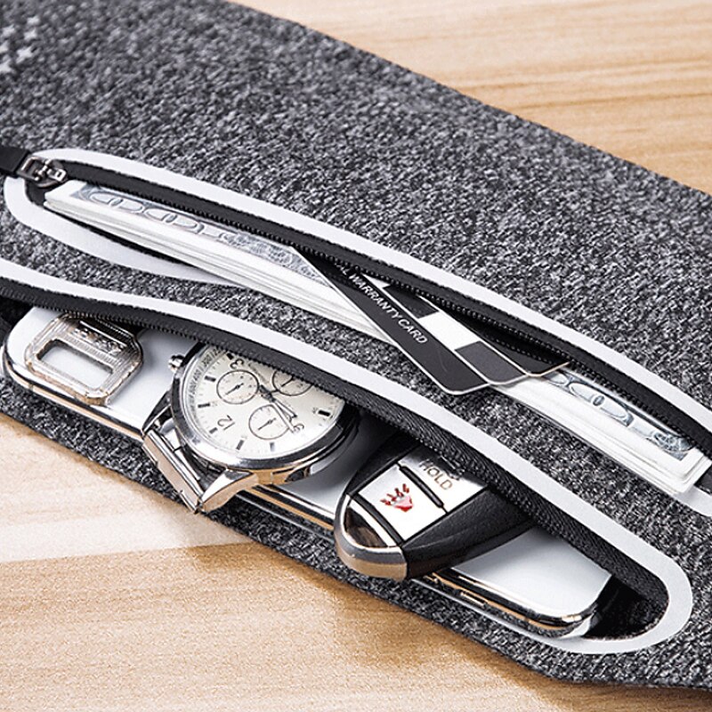 poche de taille ultra-mince en cours d'exécution sport sac banane pack voyage ventre taille ceinture en plein air double fermeture éclair randonnée poche portefeuille ceinture sacs de 2026 ? $8.99 –P6